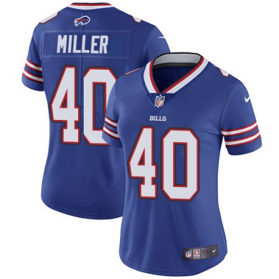 Nike Buffalo Bills #40 Von Miller Royal Blue Team Color Women's Stitched NFL Vapor Untouchable Limited Jersey